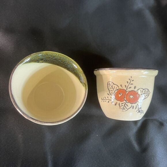 Vintage BAKERITE BAKE RITE OVEN WARE Japan Flower Stoneware Stone Ramekins 2 - Picture 3 of 12